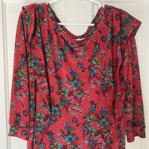 Free people floral slinky 3 quarter sleeve